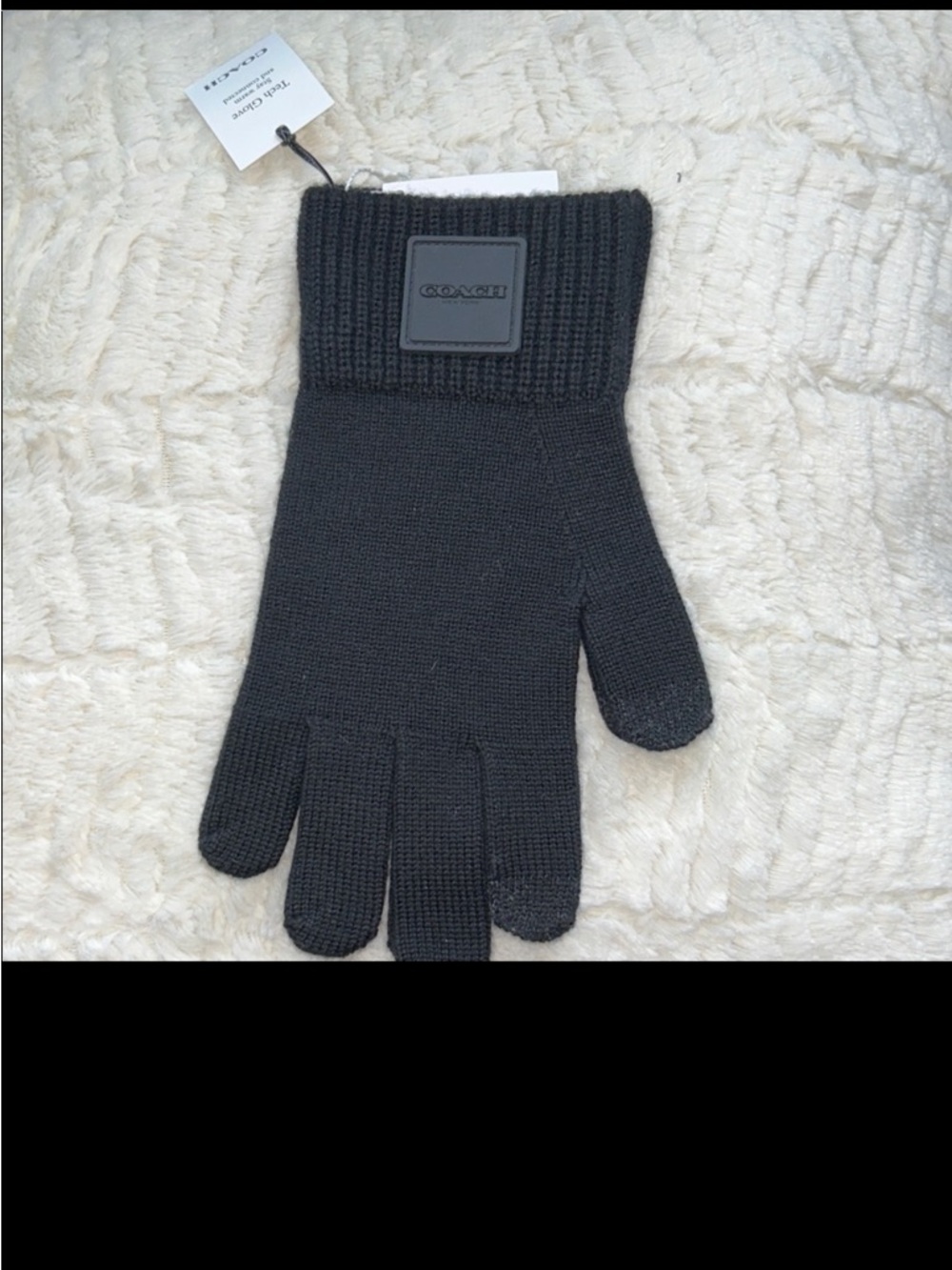 NWT- Coach Women's Large Black Down Puffer Jacket. W/FREE GLOVES Size L/XL - Picture 2 of 13